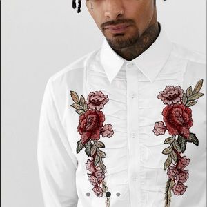 ASOS floral embroidery shirt